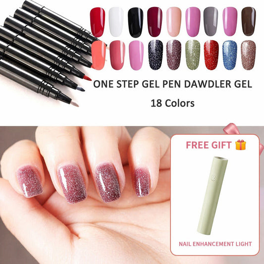 💅 Limited Time Buy 1 Get 1 Free - 💲9.99! ✨One Step Nail Gel Pen🎨Free handheld mini UV nail lamp💡