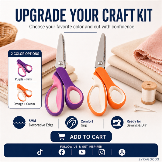 Multipurpose Pinking Shears Serrated Scissors