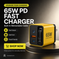 80W Fast Charging Phone Charger Block with Retractable 80cm Type-C Cable