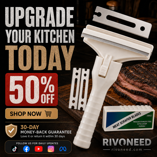 🥩🔥 50% OFF! Stainless Steel Meat Scraper – Easy Fat & Fascia Removal Tool for Beef & Pork 🔪✨