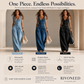 Loose-fitting jumpsuit with wide legs and pockets