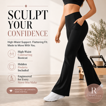 ✨ Women's Stretchy Bootcut Workout Pants – High-Waisted Tummy Control Flared Yoga Pants