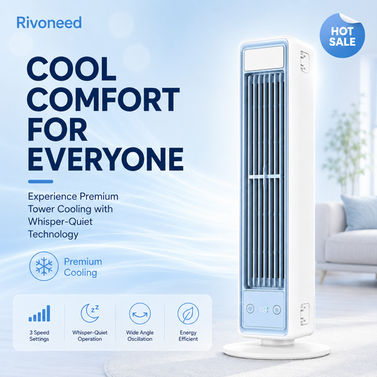 ❄️Portable USB Tower Fan (5 speeds) – compact, powerful, and versatile – perfect for the office, bedroom, and on the g