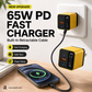 80W Fast Charging Phone Charger Block with Retractable 80cm Type-C Cable