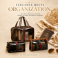3PCS New Retro Vintage Vanity Bag, Large Capacity Makeup Organizer for Women, Ladies Travle Storage Case, Waterproof Transparent Toiletry Bag, Portable Skincare Storage Case