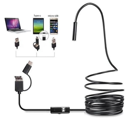 🔍 49% OFF! ✨ 3-IN-1 ENDOSCOPE - 2.0MP HD with 6 LED Lights, IP67 Waterproof, Compatible with Smartphones for Home Inspection and DIY Projects 📱🛠️