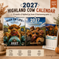 2027 Highland Cow Wall Calendar