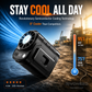 💨 Multi-Function Waist-Mount Portable Fan – Hands-Free Cooling, Power Bank & LED Display