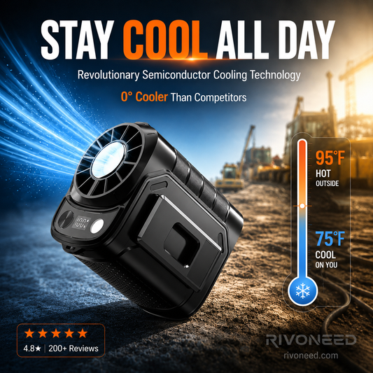 💨 Multi-Function Waist-Mount Portable Fan – Hands-Free Cooling, Power Bank & LED Display
