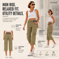 Women's High-Waist Cargo Capri Pants