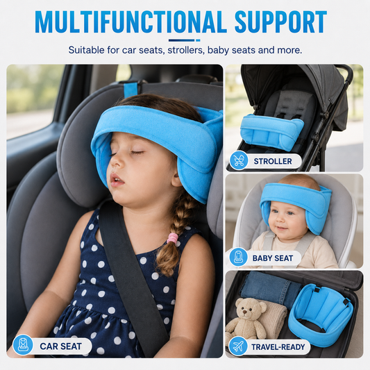 📢📢50% OFF !! ⏰Kids Car Sleeping Head Support Band – Adjustable Toddler Sleep Headrest Pillow, Anti-Droop Child Head Stabilizer for Car Seats, Prevent Neck Soreness During Road Trips