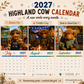 2027 Highland Cow Wall Calendar