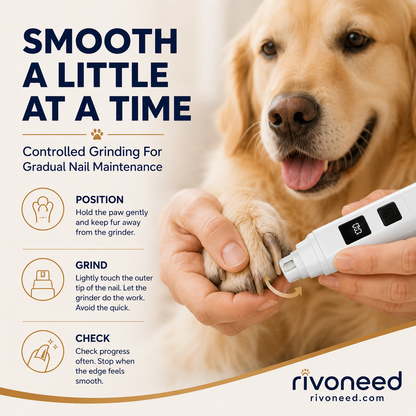 Electric Pet Nail Grinder with LED Power Display🐶NERVOUS ABOUT NAIL TRIMMING?🐶 Electric Grinder – LED Power Display, Whisper-Quiet, 3 Easy Steps – Stress-Free Grooming! 🛡️