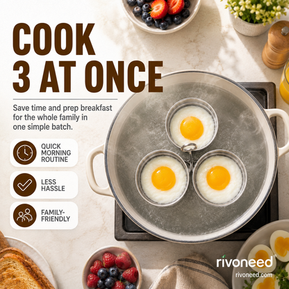 3-in-1 Stainless Steel Egg Poacher Mold