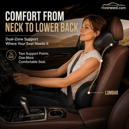 🚗💤 Relieve Driving Fatigue! Universal Memory Foam Car Headrest Neck Pillow, Ergonomic Support Auto Neck Cushion for Long Road Trips