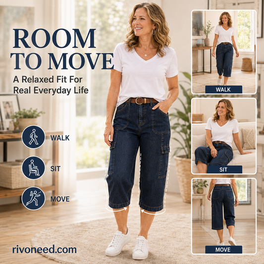 Women's Casual Stretchy Cropped Denim Pants