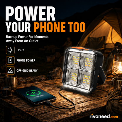Portable Solar Work Light with 4 Lighting Modes