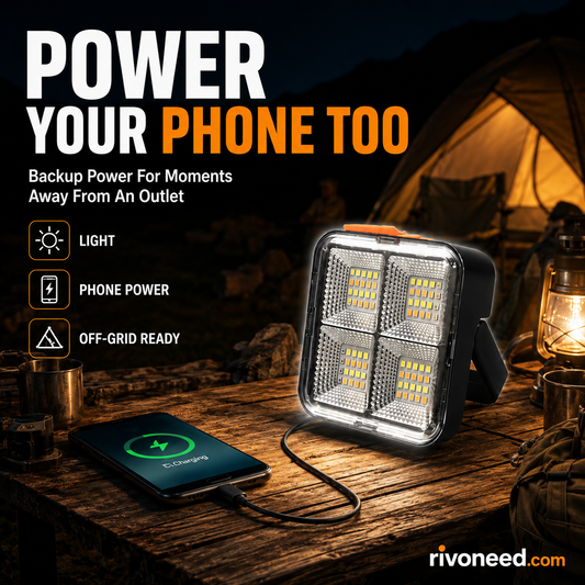 Portable Solar Work Light with 4 Lighting Modes