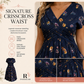 Women's V-Neck Floral Print Dress with Twist Waist