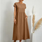 🌸50% OFF NOW! 🌸Summer Fashion Solid Color Cotton Linen Pocket Dress