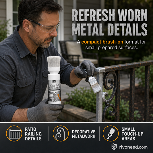 Water-Based Metallic Silver Paint with Built-in Brush