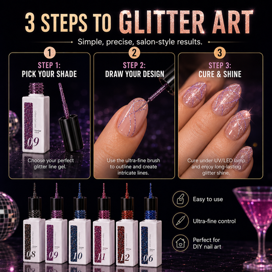 Reflective Glitter Gel Nail Polish Liner