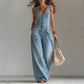 Loose-fitting jumpsuit with wide legs and pockets