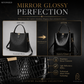👜 Limited-time 50% off! Shiny crocodile-print handbag with gold hardware 💼