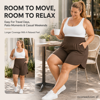 Women's Casual Wide-Leg Knee-Length Shorts