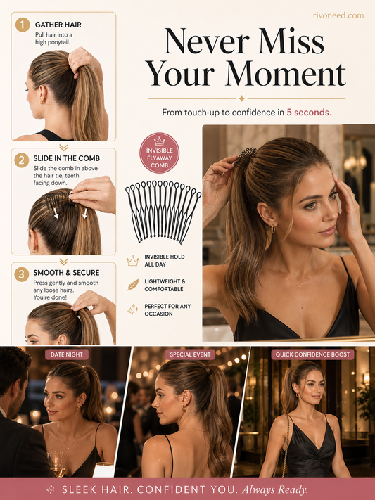 Flexible Invisible Grip Flyaway Hair Comb