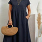 🌸50% OFF NOW! 🌸Summer Fashion Solid Color Cotton Linen Pocket Dress