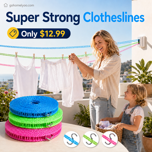 🏠🚫 No drilling, no damage! This portable clothesline clips onto anything – balcony, bathroom or garden. ⌛ 50% off! 🔥