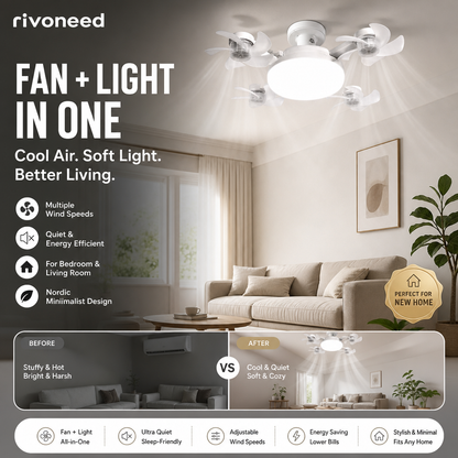 Remote-Controlled LED Ceiling Fan Light