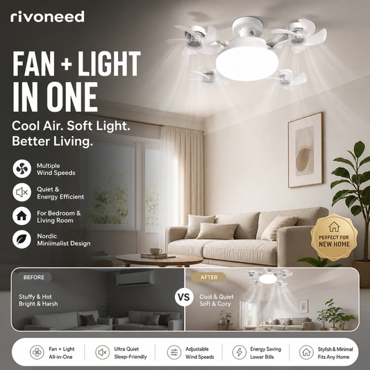 Remote-Controlled LED Ceiling Fan Light
