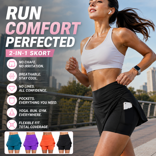 🏆Over 30,000 units sold ⌚️ Anti-Chafing Active Skort – Super soft and comfortable🔥 Perfect For Running, Tennis, Gym & Daily Wear! 🏃‍♀️🎾✨