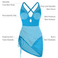 Popilush® Sculpting Curve Mesh Skirt One-Piece Swimsuit