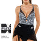 Popilush® Sculpting Curve Mesh Skirt One-Piece Swimsuit