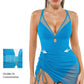 Popilush® Sculpting Curve Mesh Skirt One-Piece Swimsuit