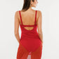 Popilush® Sculpting Curve Mesh Skirt One-Piece Swimsuit