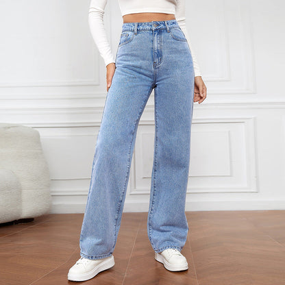 ⏰50% OFF🔥Casual High Waist Multi-Pocket Wide Leg Stretchy Jeans