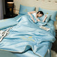 ⏰Last Day Sale 65% OFF🥰 ✨Summer Simple Ice Silk Quilt❄️ Ultra Cool Anti-Sweat Thin Quilt, Machine Washable Bedding