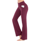 High Waisted Scrunch Butt Lifting Tummy Control Pocket Shaping Yoga Bootcut Leggings