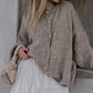 Women's Solid Color Button Cable Knit Cardigan, Casual Long Sleeve Open Front Outerwear for Fall & Winter, Women's Knit Clothing for Daily Wear