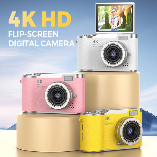 4K digital camera for photography, foldable screen portable vlogging camera, equipped with a 32GB SD card