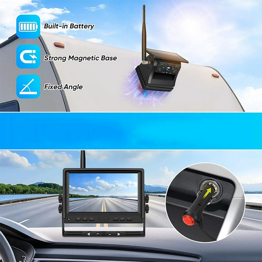 7-Inch Solar-Powered Wireless Magnetic Camera