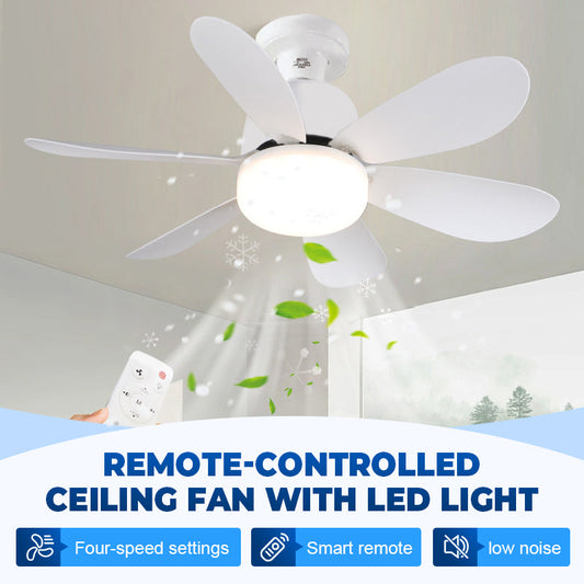 2-in-1 Remote-Controlled Ceiling Fan with LED Light