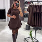 Women’s Sparkling Lace Trim Short-Sleeve Mini Dress