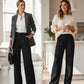 Women's High-Waist Wide-Leg Suit Trousers