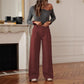 Women's High-Waist Wide-Leg Suit Trousers