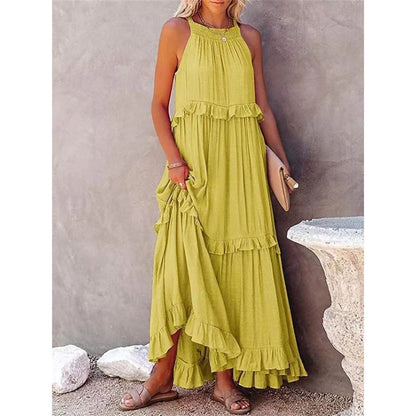 Women's Elegant Halter Neck Sleeveless Maxi Dress